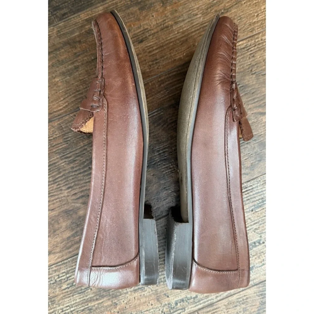 Jack Rogers Quinn Penny Loafers Sz 10 Brown Leather Academic Classic Brazil Made